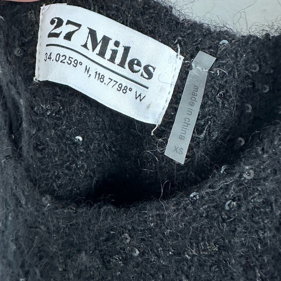 27 Miles Malibu - Black Sequin Cashmere Tank - Size xs - Picture 3 of 3